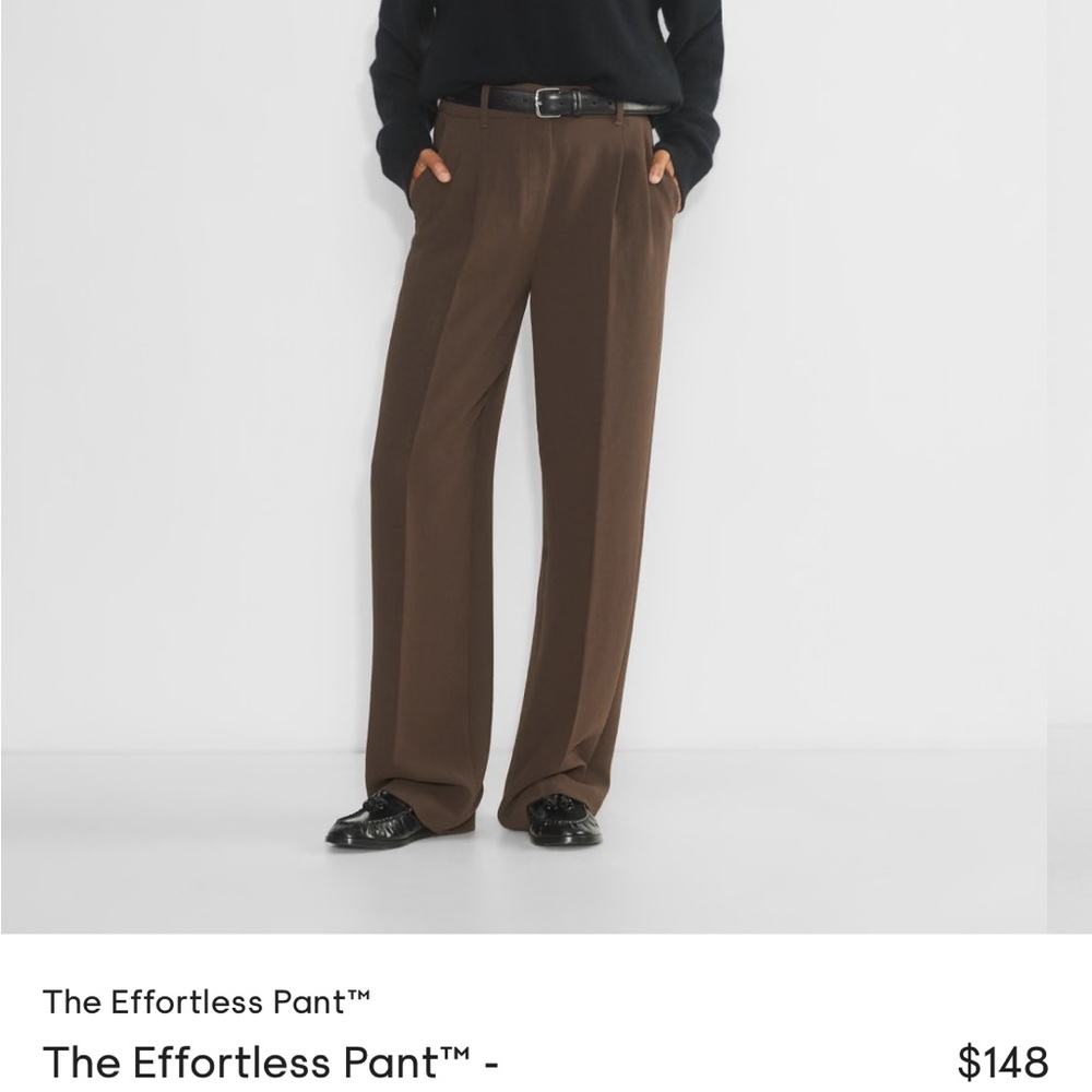 Aritzia effortless pants crepette mocha brown